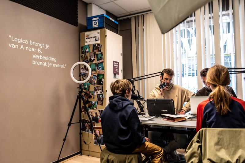 Opname van de Leesjury-podcast in Aalter